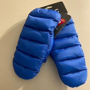 New STOIC Blue Primaloft Insulation Puffer Mittens Glove Medium NWT Water Repel